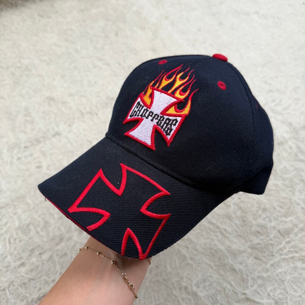 Vintage Y2K West Coast Choppers Flame Iron Cross Hat – OS